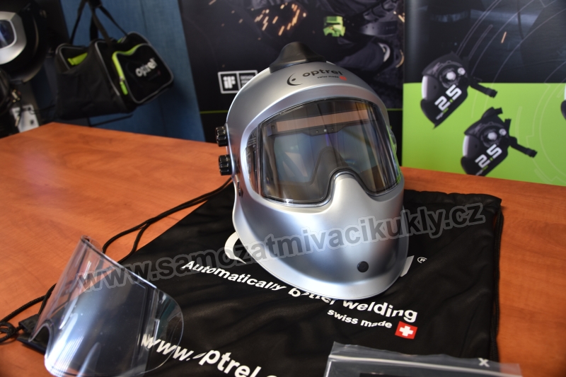 Samozatmívací kukla Optrel Panoramaxx CLT stříbrná PAPR, vystavený kus