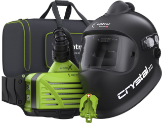 Samozatmívací kukla Optrel Crystal 2.0 černá + e3000X 18h